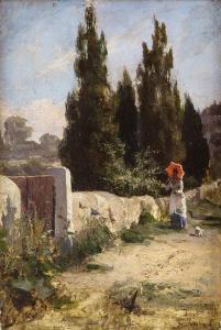 BOGDANOV Nikolaj 1850-1892,Young Woman on a Summer Day,1884,Shapiro Auctions US 2015-05-16