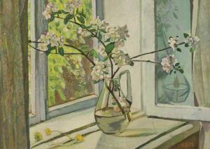 bogdanov valentin 1919-1985,Still Life of Summer Blossom on a Window Ledge,1975,Whyte's 2009-12-07