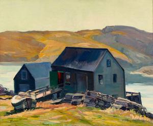 BOGDANOVE Abraham Jacobi 1888-1946,Blue House (Monhegan Wharf),Barridoff Auctions US 2024-04-13