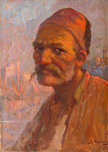 BOGDANOVICI Samuel,Portrait of a Turk,Artmark RO 2023-09-20