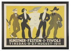 BOGELUND JENSEN Thor 1890-1959,Kunstner. Festen I. Tivoli,1918,Capes Dunn GB 2023-10-31