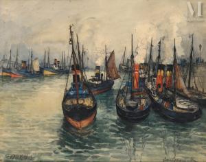 BOGGS FRANK 1855-1926,Vue du port de Boulogne-sur-Mer,Millon & Associés FR 2024-03-21