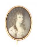 BOGLE John 1746-1804,A lady, in a pale pink dress, with flowing locks,1787,Sworders GB 2021-09-14