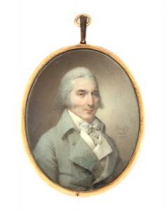 BOGLE John 1746-1804,Portrait of a gentleman in a grey coat and white s,1796,Sworders GB 2021-12-14