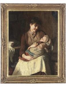 BOGLE William Lockhart 1886-1900,Mother with sleeping child in her arms,Christie's GB 2009-12-15