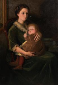 BOGLE William Lockhart 1886-1900,Seated Mother with a Drowsy Child,Skinner US 2021-11-18