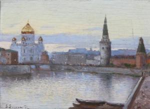 BOGOLJUBOV Boris Melitonovich 1878-1919,View from Moscow at the Saviour Cathedral a,Bruun Rasmussen 2017-06-12