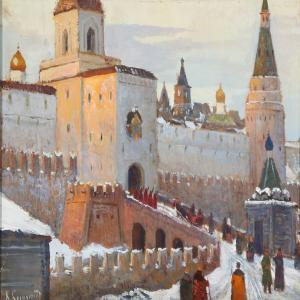 BOGOLJUBOV Boris Melitonovich,Winter day at the Kremlin in Moscow,Bruun Rasmussen 2015-01-26