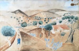 BOGRASHOV Musya 1903-2000,Figures in Landscape,Montefiore IL 2017-04-05