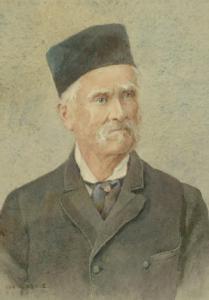 BOGUE Ida M 1885-1972,Portrait of a gentleman, bust length, wearing a da,Rosebery's GB 2008-07-08