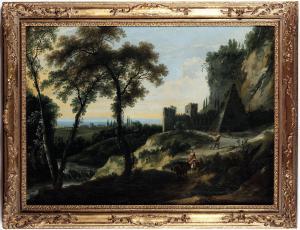 BOGUET Didier Nicolas 1755-1839,Paesaggio con contadini e rovine,Cambi IT 2023-06-27