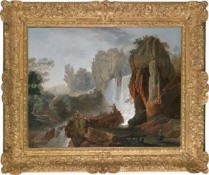 BOHER Francois 1769-1825,A waterfall in the vicinity of Rome,Palais Dorotheum AT 2012-04-18