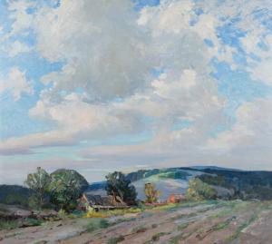 BOHM C. Curry 1894-1971,Farm with Clouds and Sky,Hindman US 2022-05-10