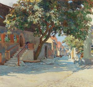 BOHM Gustav 1885-1974,A village road,Palais Dorotheum AT 2019-11-06