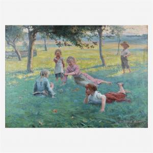 BOHM Max 1868-1923,Children Laying in the Grass,1890,Freeman US 2020-12-08