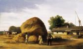 BOHM Pál 1839-1905,Gathering Hay,1869,Kieselbach HU 2004-12-10