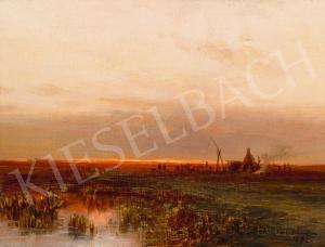 BOHM Pál 1839-1905,Sunset on the Great Plane,1898,Kieselbach HU 2018-10-07