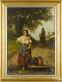 BOHM Pál 1839-1905,women with water jugs,1874,Pook & Pook US 2017-10-07