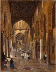 BOHNSTEDT Ludwig Franz Karl 1822-1885,Die Cappella Palatina im Palazzo dei No,1869,Galerie Bassenge 2022-12-01