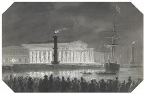 BOHNSTEDT Ludwig Franz Karl,THE STOCK EXCHANGE AND ROSTRAL COLUMNS, ST. PETERS,Sotheby's 2012-05-29