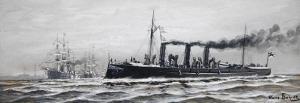 BOHRDT Hans 1857-1945,Kleines Kriegsschiff der Kaiserlichen Marine in Be,Ketterer DE 2007-10-27
