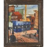 BOHROD Aaron 1907-1992,cityscape with figures,Rago Arts and Auction Center US 2015-04-17
