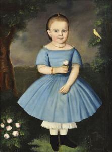 BOHUN PETER MICHAL SLAVOMIL 1822-1879,Dievčatko s ružou,c. 1860-1865,Soga SK 2016-04-26