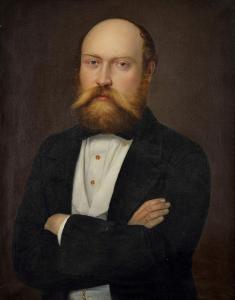 BOHUN PETER MICHAL SLAVOMIL 1822-1879,Portrét pána so založenými rukami,1860,Soga SK 2016-12-13