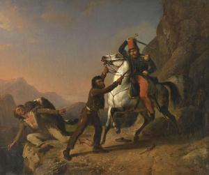 BOICHARD Henri Joseph 1783-1850,L'attaque des brigands,Etienne de Baecque FR 2024-03-29