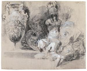 BOICHOT Guillaume 1735-1814,STUDY OF A VASE AND TROPHY, AND A CHAINED FIGURE,Sotheby's GB 2018-03-22