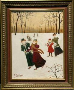 BOILAUGES Fernand 1891-1991,SKATERS ON A FROZEN POND,William Doyle US 2005-04-06