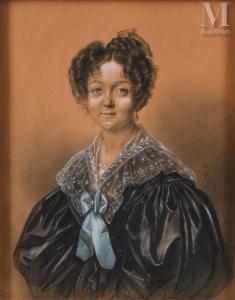 BOILLY Julien Leopold 1796-1874,Portrait de femme aux yeux bleus,Millon & Associés FR 2024-03-21