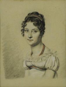 BOILLY Julien Leopold 1796-1874,Portrait de femme portant un diadème.,Rouillac FR 2010-06-06