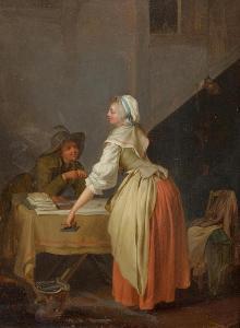 BOILLY Louis Leopold 1761-1845,La repasseuse.,Galerie Koller CH 2014-09-19