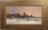 BOIS Francois 1829-1913,Wintry Townscape with a figure on a donke,1878,Butterscotch Auction Gallery 2016-03-13