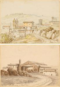 BOISSELIER Antoine Félix 1790-1857,View of the church SS. Trinita dei Monti in ,1810,Galerie Koller 2021-10-01