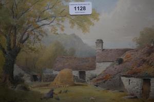 BOISSEREE Frederick 1876,farmstead with girl feeding ch,19th Century,Lawrences of Bletchingley 2021-09-07