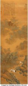 BOJU ZHANG 1898-1982,Cranes in Landscape,20th century,Heritage US 2022-05-12