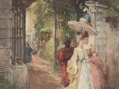 BOKER Carl 1836-1905,'A Walk in the Park',1886,Auctionata DE 2014-04-11