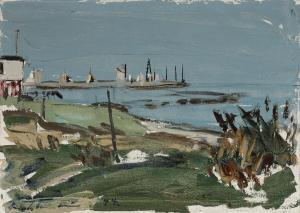 BOKKENHEUSER Borge 1910-1976,Harbour scene,Bruun Rasmussen DK 2023-04-25