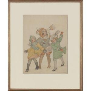 BOLAM PRESTON ALICE 1888-1958,Three children in the wind,Sotheby's GB 2011-04-11