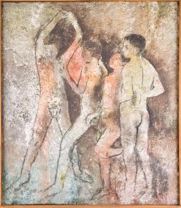 BOLAN Michael 1939-1995,depicting four young boys playing,1979,Dawson's Auctioneers GB 2019-12-14