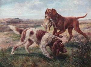 BOLAND Charles 1855,Heathland with two hounds and their prey,Bernaerts BE 2016-06-14