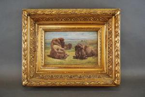 BOLAND DE SPA Charles H.D 1850,Bisons des prairies du Far West américain,1895,Legros BE 2021-11-10