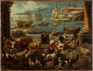 BOLCKMAN Pietro Maurizio 1640-1710,Veduta di porto,Boetto IT 2021-12-14