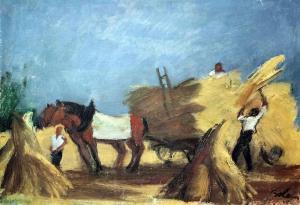 BOLENS Ernest 1881-1959,Landscape with men loading a hay cart,Canterbury Auction GB 2019-02-05
