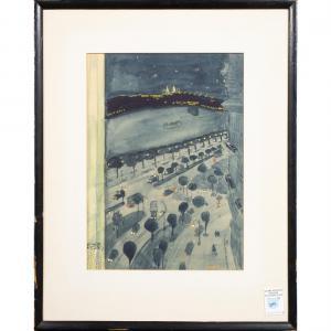 BOLIN CLASON Märta 1902-1988,City at Night,Clars Auction Gallery US 2023-04-15