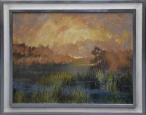 BOLINGER Franz Joseph 1903-1986,Florida Everglades at dusk,Hood Bill & Sons US 2022-01-25