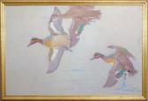 BOLLES Reginald 1877-1967,three flying greenwing teal,Guyette & Schmidt US 2024-02-10