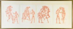BOLLIGER René 1911-1971,Hommes nus et chevaux,1968-1969,Coutau-Begarie FR 2022-05-06
